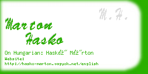 marton hasko business card